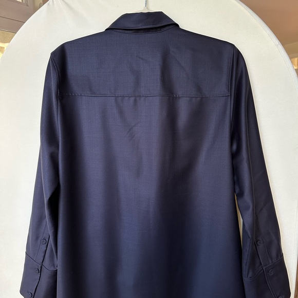 COS Deconstructed Wool Midi Shirt Dress - Collar Button Minimalist Utility sz 8 - Picture 4 of 9